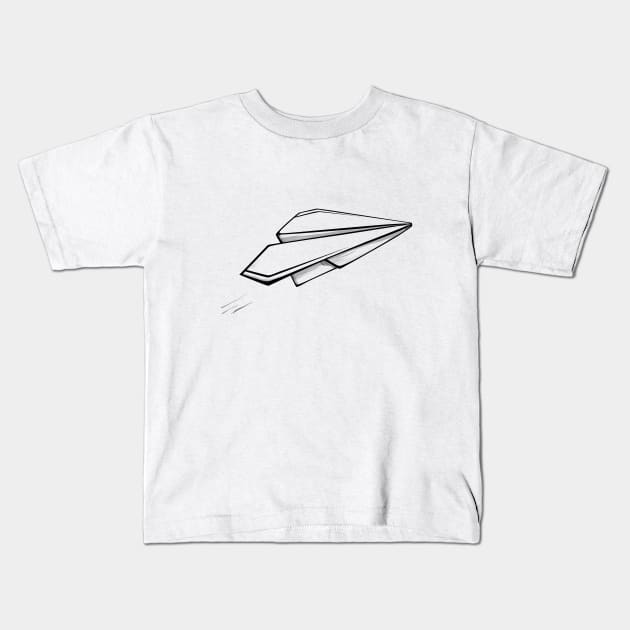 Paper airplane Kids T-Shirt by Olya Yatsenko